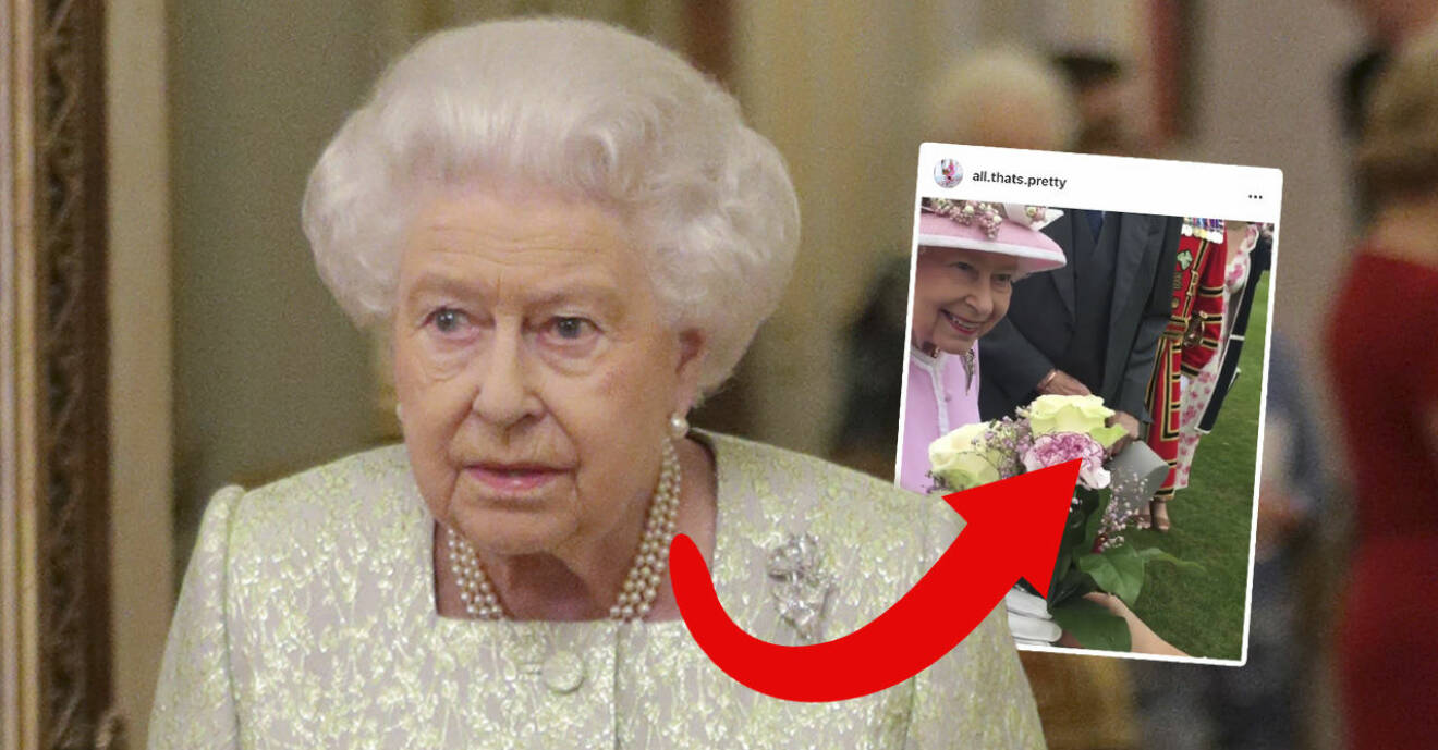 Här bryter drottning Elizabeth kungliga protokollet.