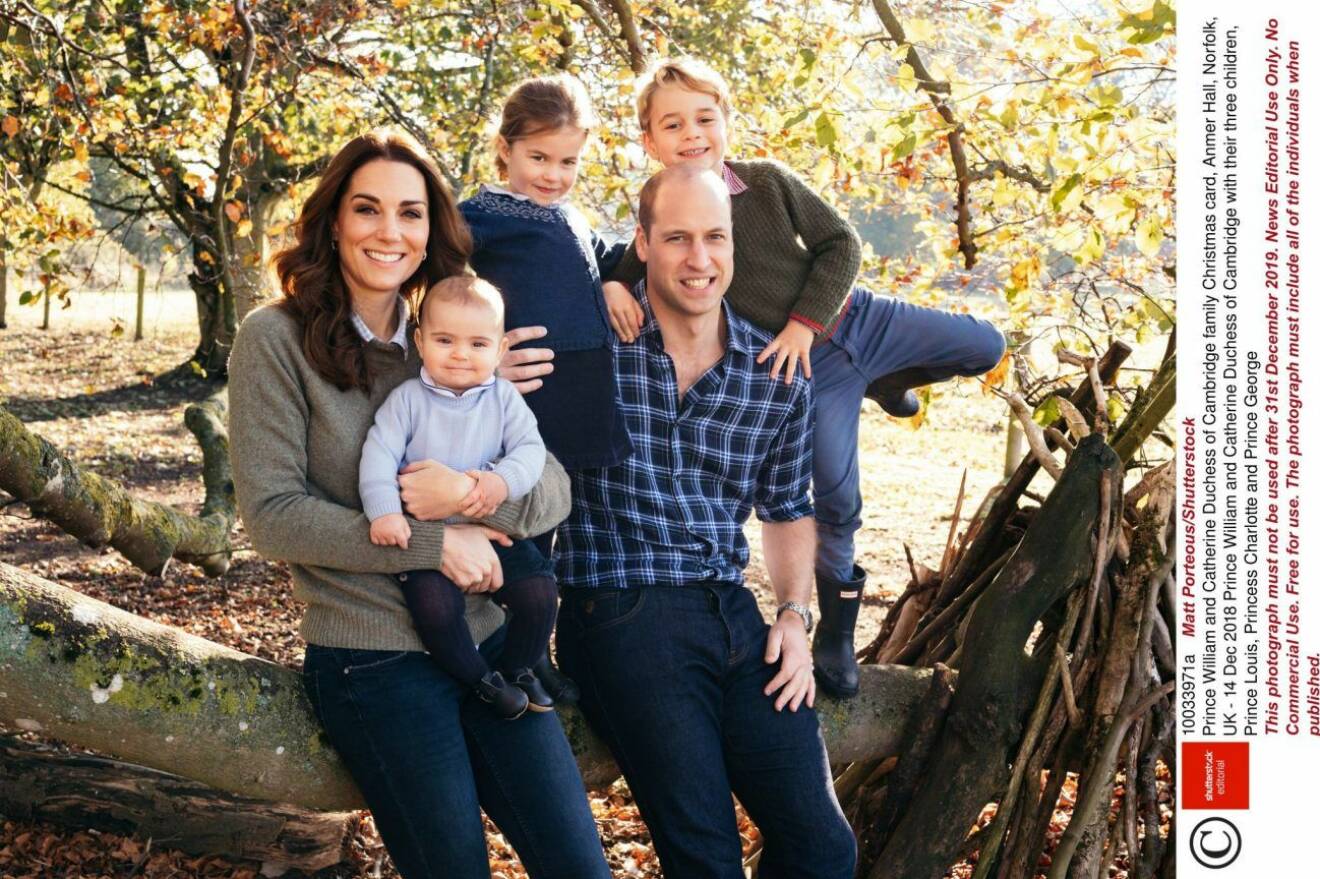 Kate Middleton och prins William sitter på ett träd med sina barn