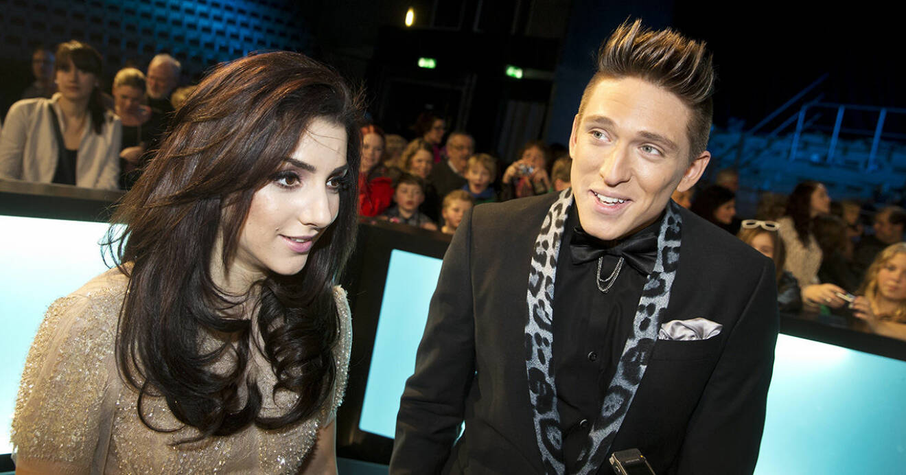 Gina Dirawi och Danny Saucedo var programledare i Melodifestivalen 2013.