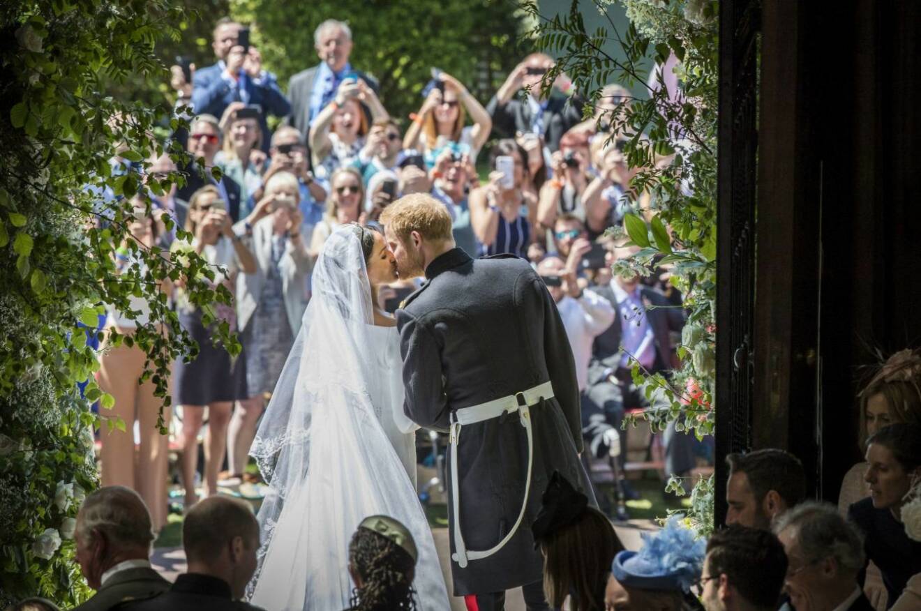 Meghan Markle och prins Harrys kyss på sitt bröllop
