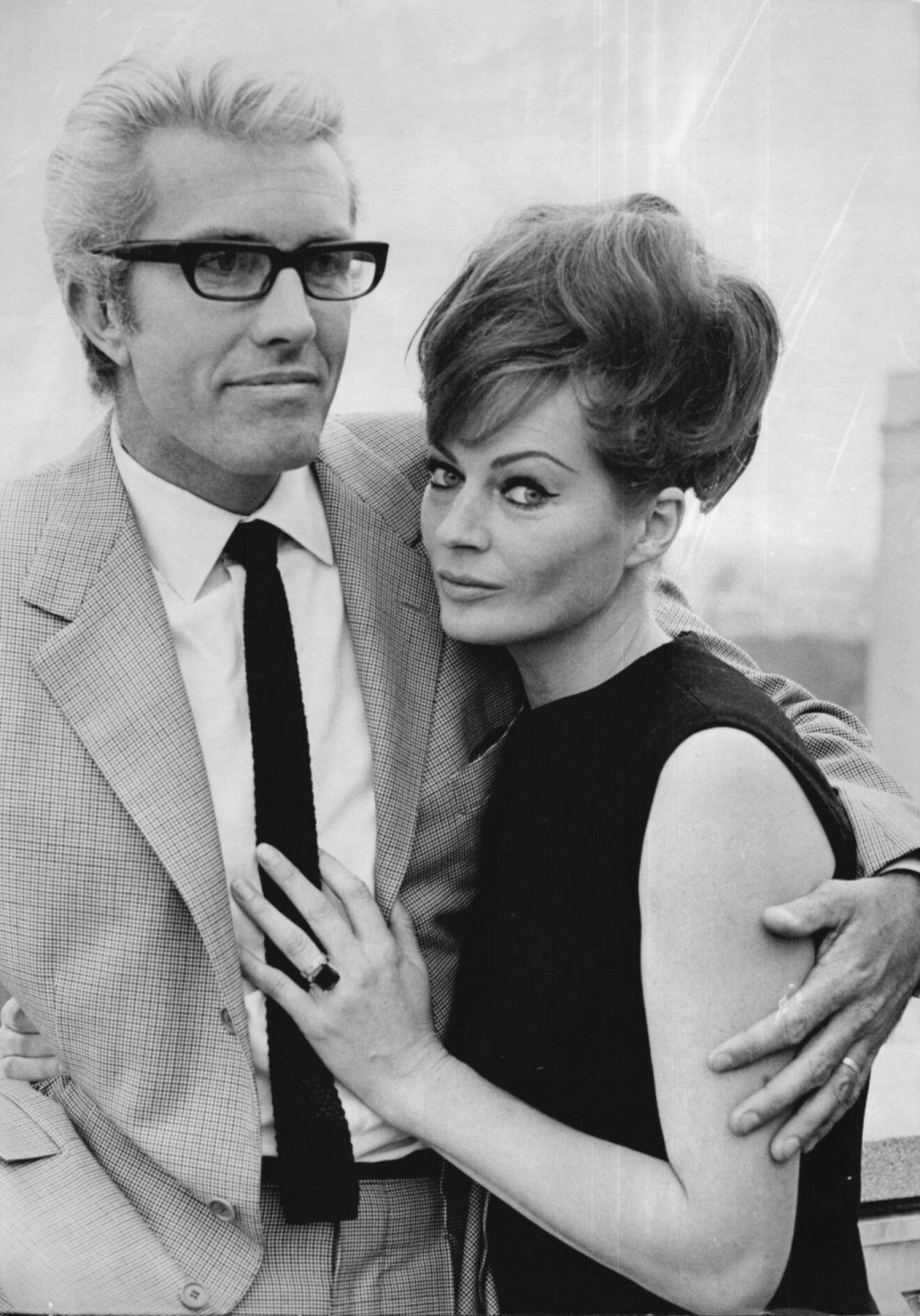 Swedish Actress Anita Ekberg With Husband Rik Van Nutter .... 1967