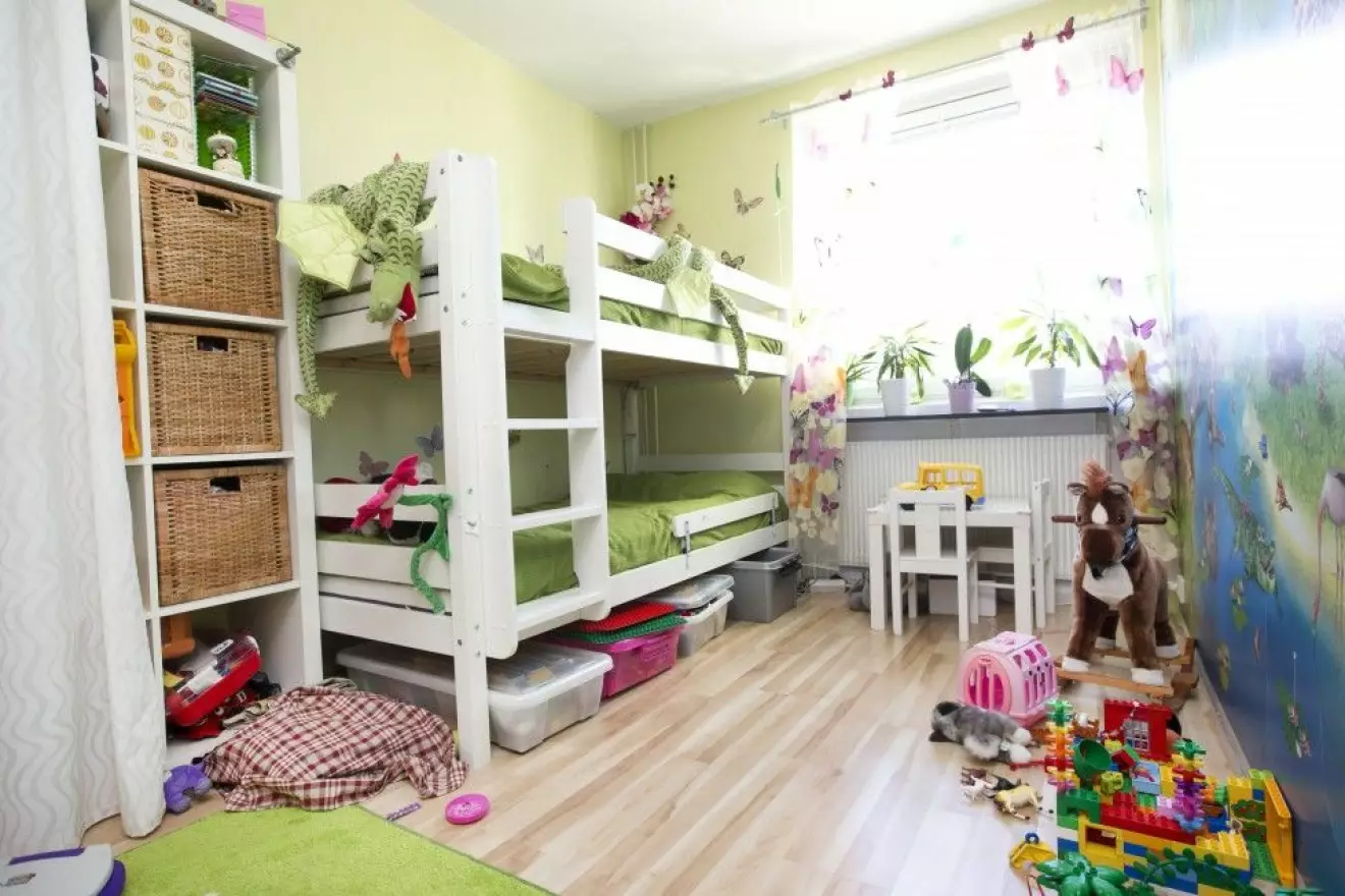 Barnens rum är glatt och färggrant. Foto: Malin Bondeson