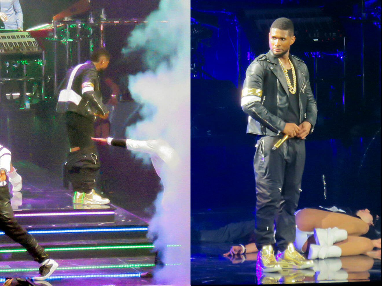 EXCLUSIVE: Usher Raymond's pants fall down during 'UR Experience' Tour stop