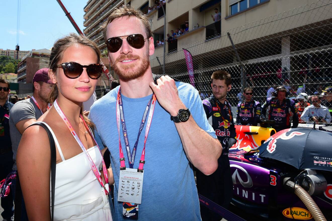 Michael Fassbender (GER) Hollywood Actor with his girlfriend Alicia Vikander on the grid at Formula One World Championship, Rd6, Monaco Grand Prix Race, Monte-Carlo, Monaco, Sunday 24 May 2015. - photographed: May 24, 2015 *** Local Caption *** 9.42-72678239