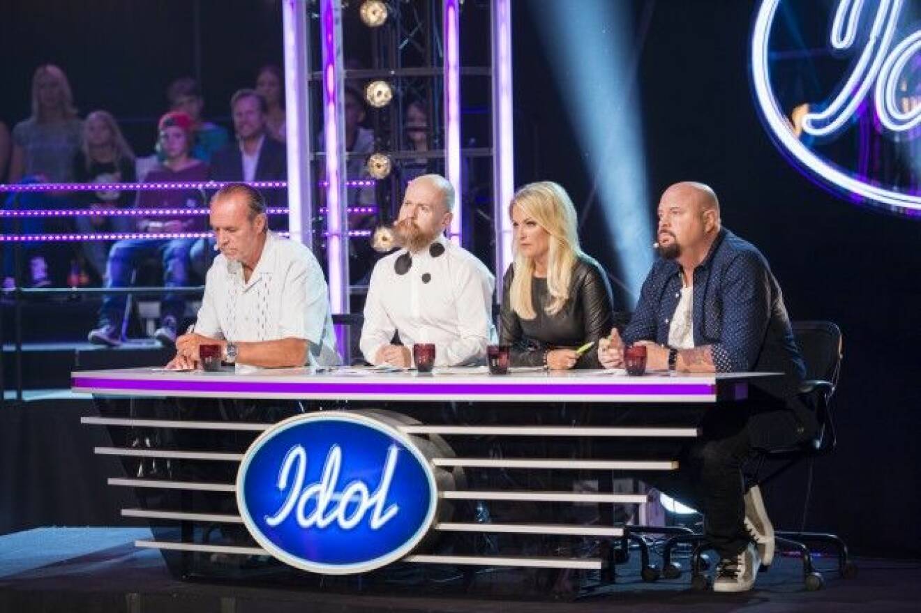 Clabbe i "Idol"-juryn med Alexander Bard, Laila Bagge och Anders Bagge.