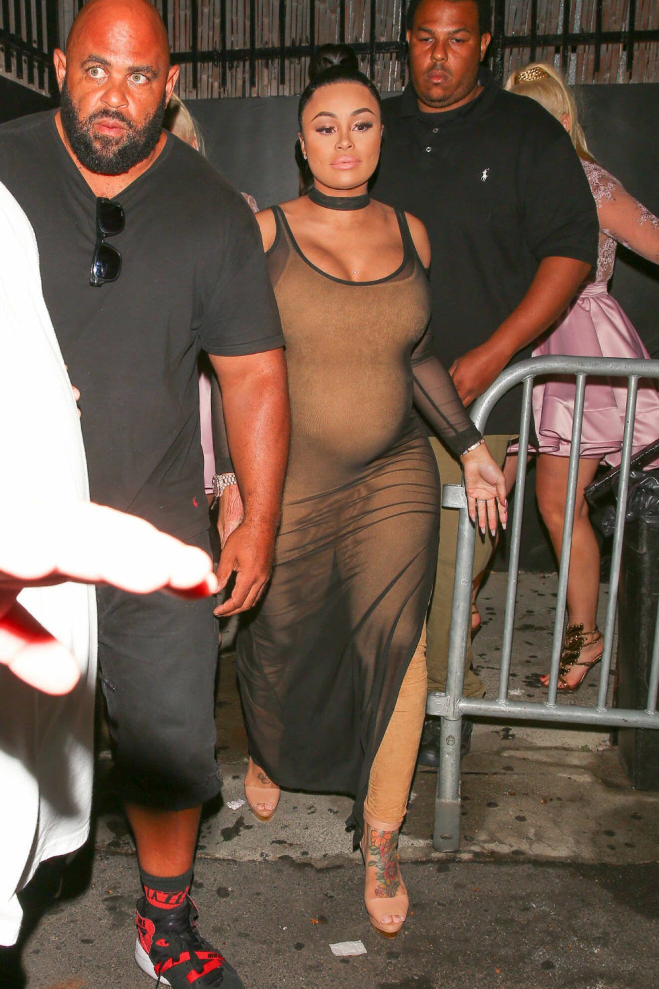 Pregnant Blac Chyna leaving Penthouse Nightclub with Shannon Twins