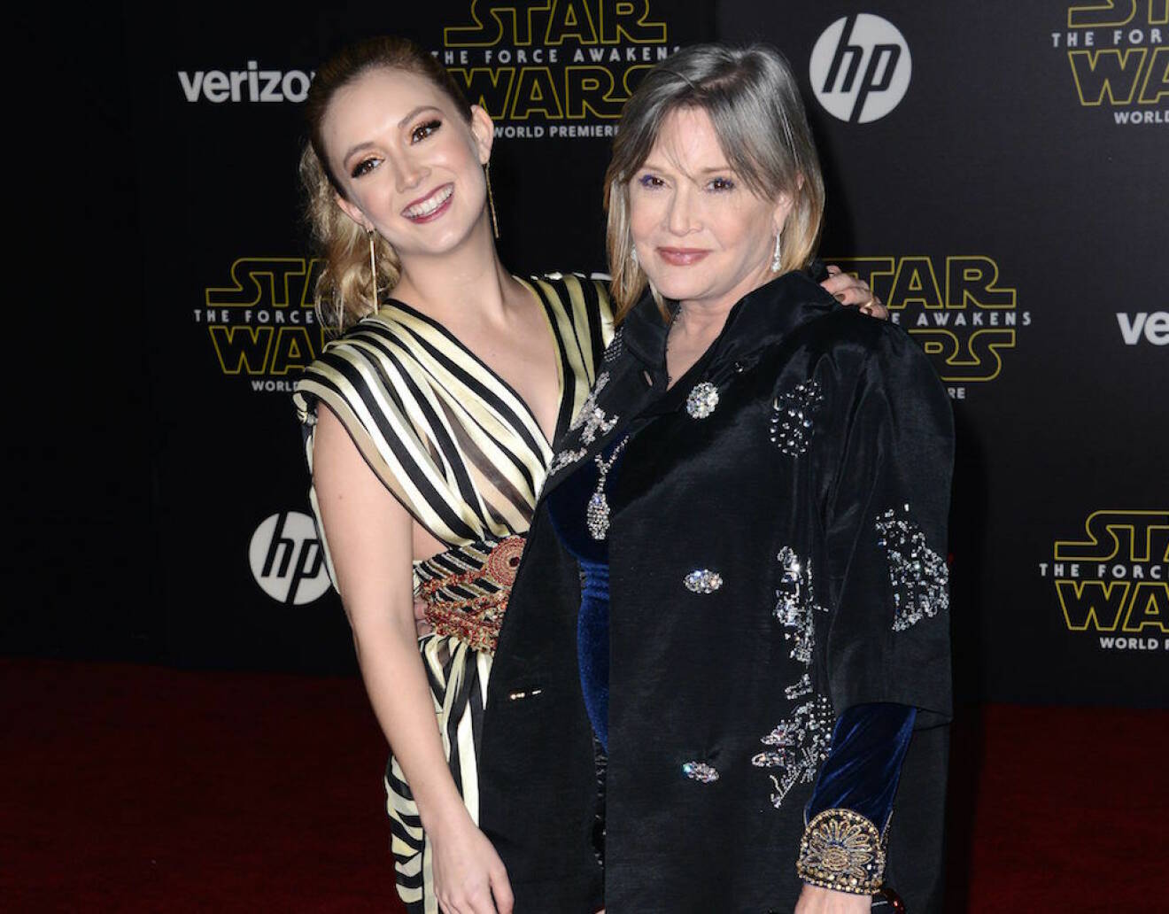 Carrie Fisher tillsammans med dottern Billie Hall 2015.