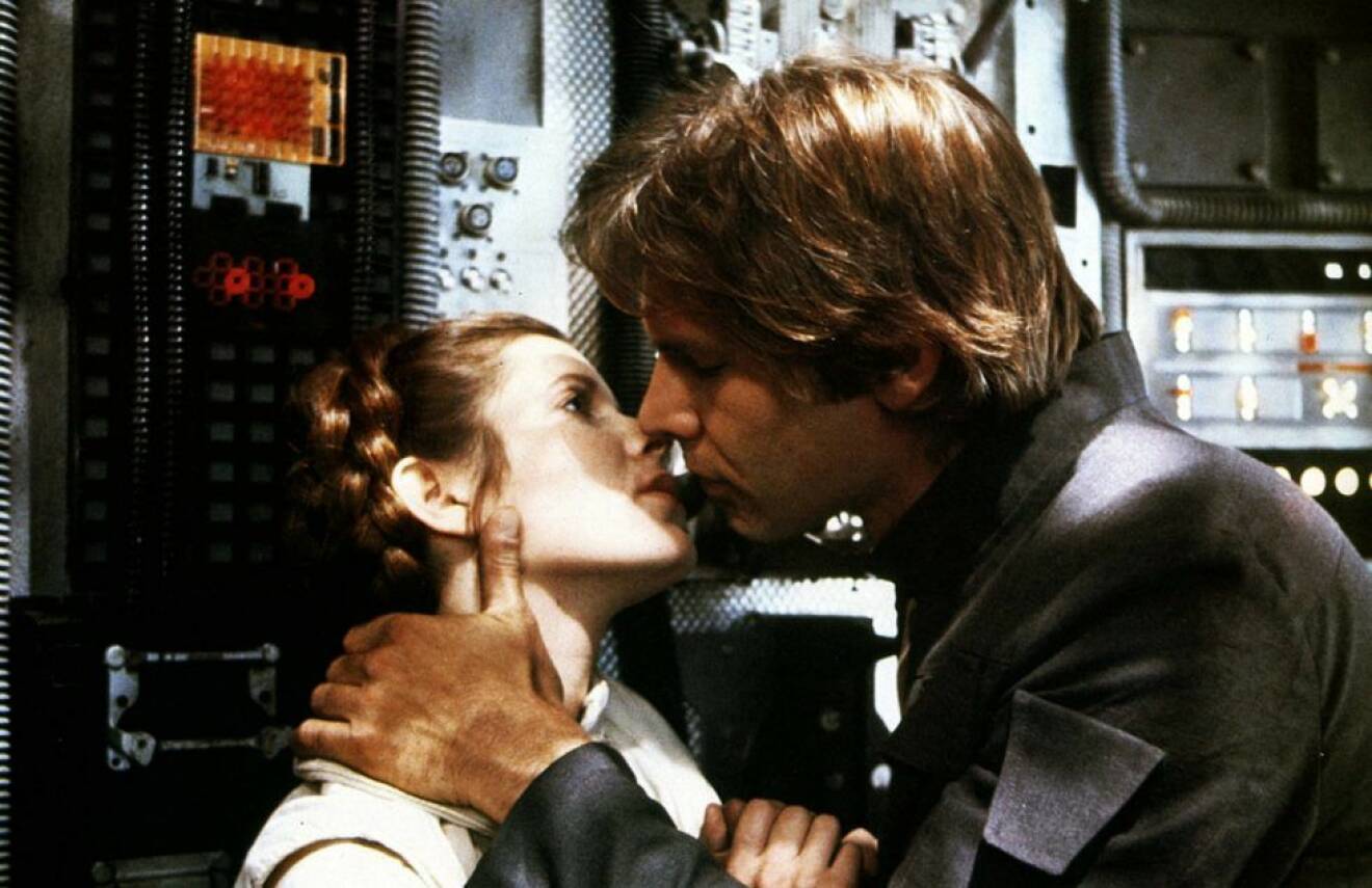 Carrie Fisher och Harrison Ford som Leia och Han Solo.
