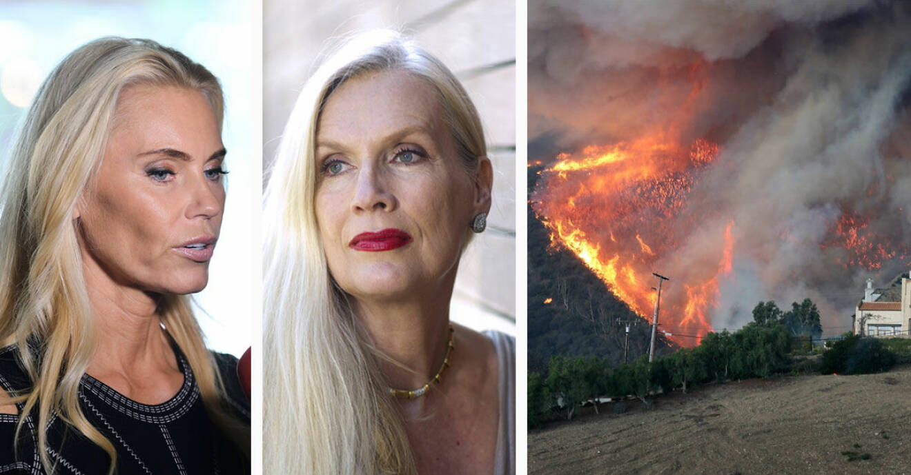 Svenska Hollywoodfruarna Anna Anka och Gunilla Persson drabbas av bränderna i Kalifornien 2018