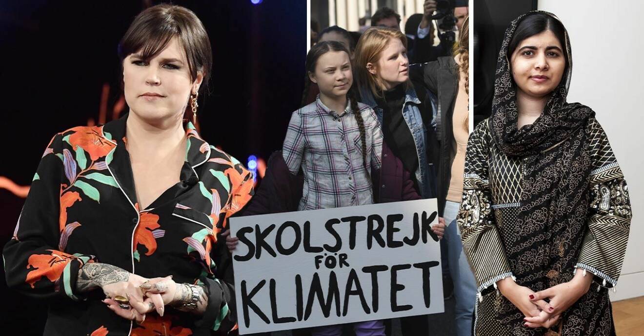 Mia Skäringer och Greta Thunberg tittar in i kameran