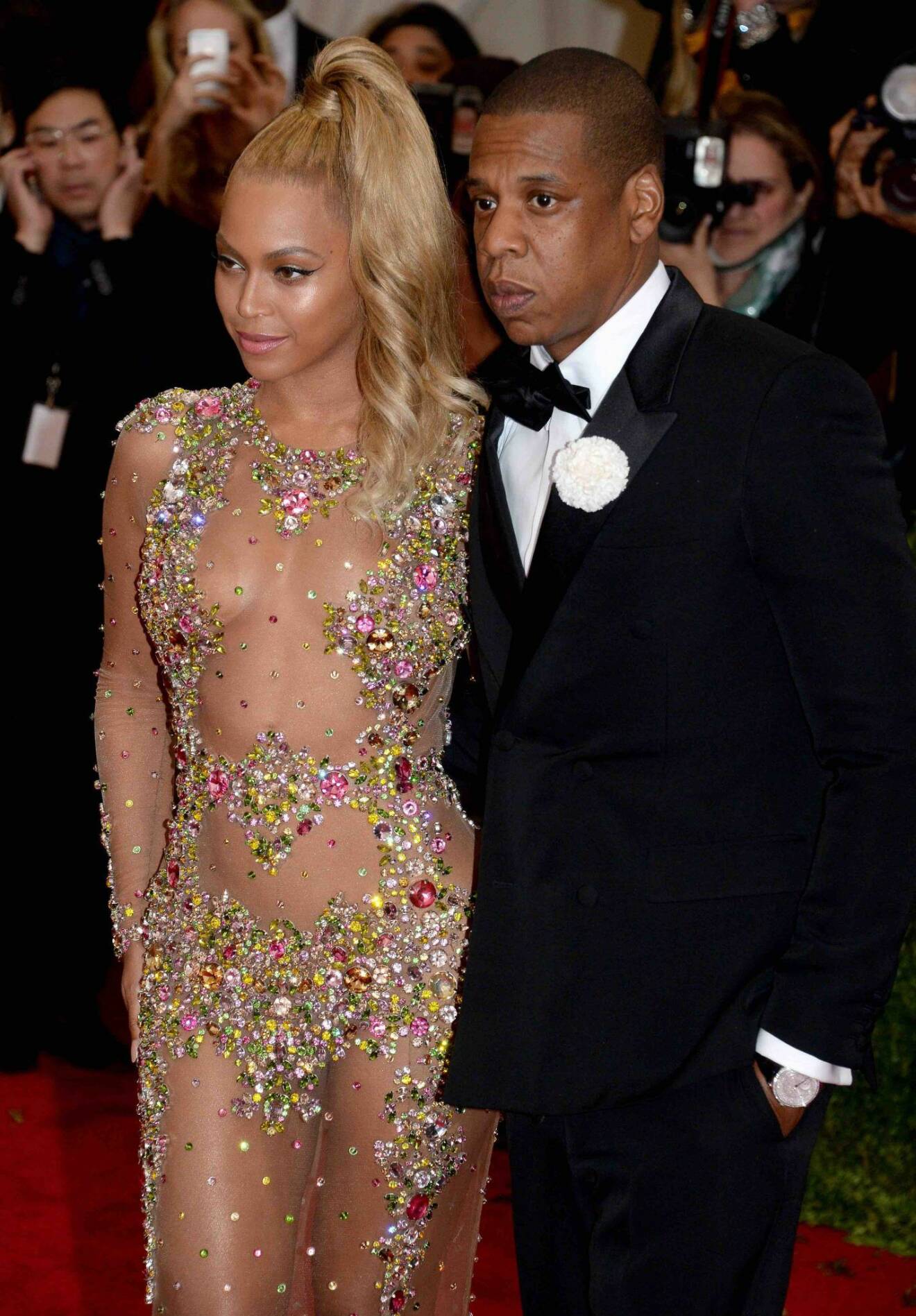 Beyonce Knowles och Jay-Z på röda mattan