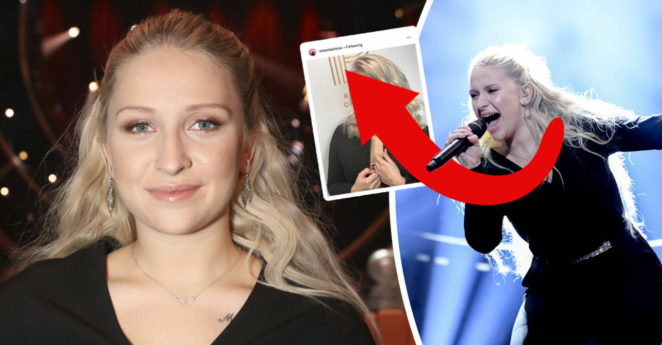 Rebecka Karlssons nya utseendeförändring efter Melodifestivalen 2019.