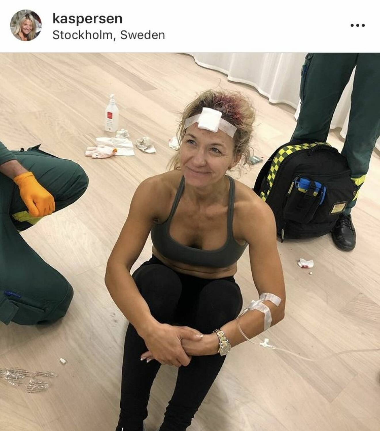 Kristin Kaspersen är skadad och blöder från huvudet i Let's dance