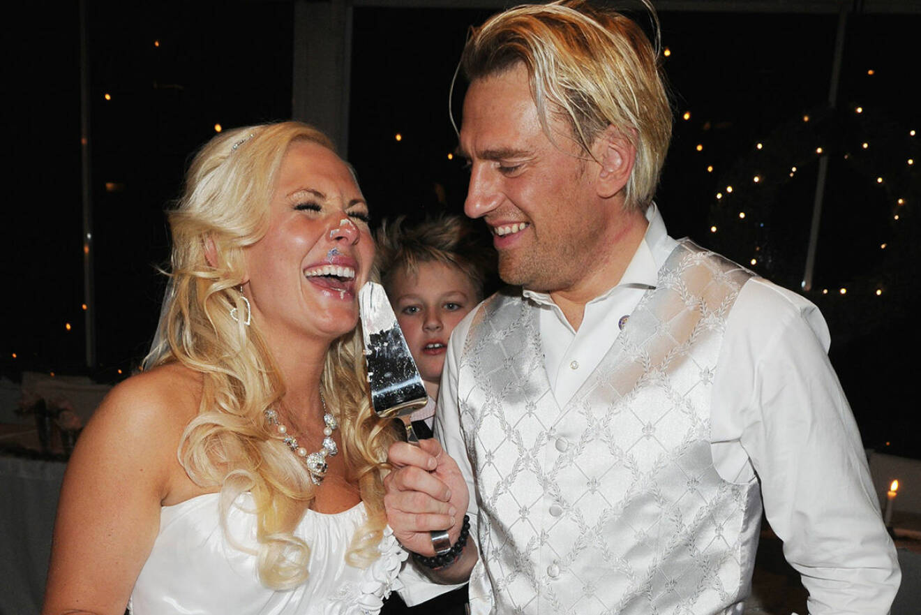 Pär-Ola Nyström och Louise Löfgren på bröllopet den 3 december 2011.