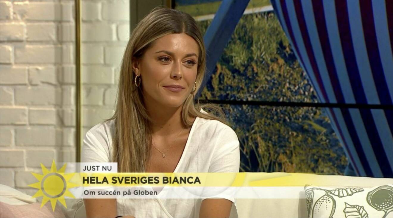 Bianca Ingrosso var en av sommargästerna i Nyhetsmorgon på TV4.