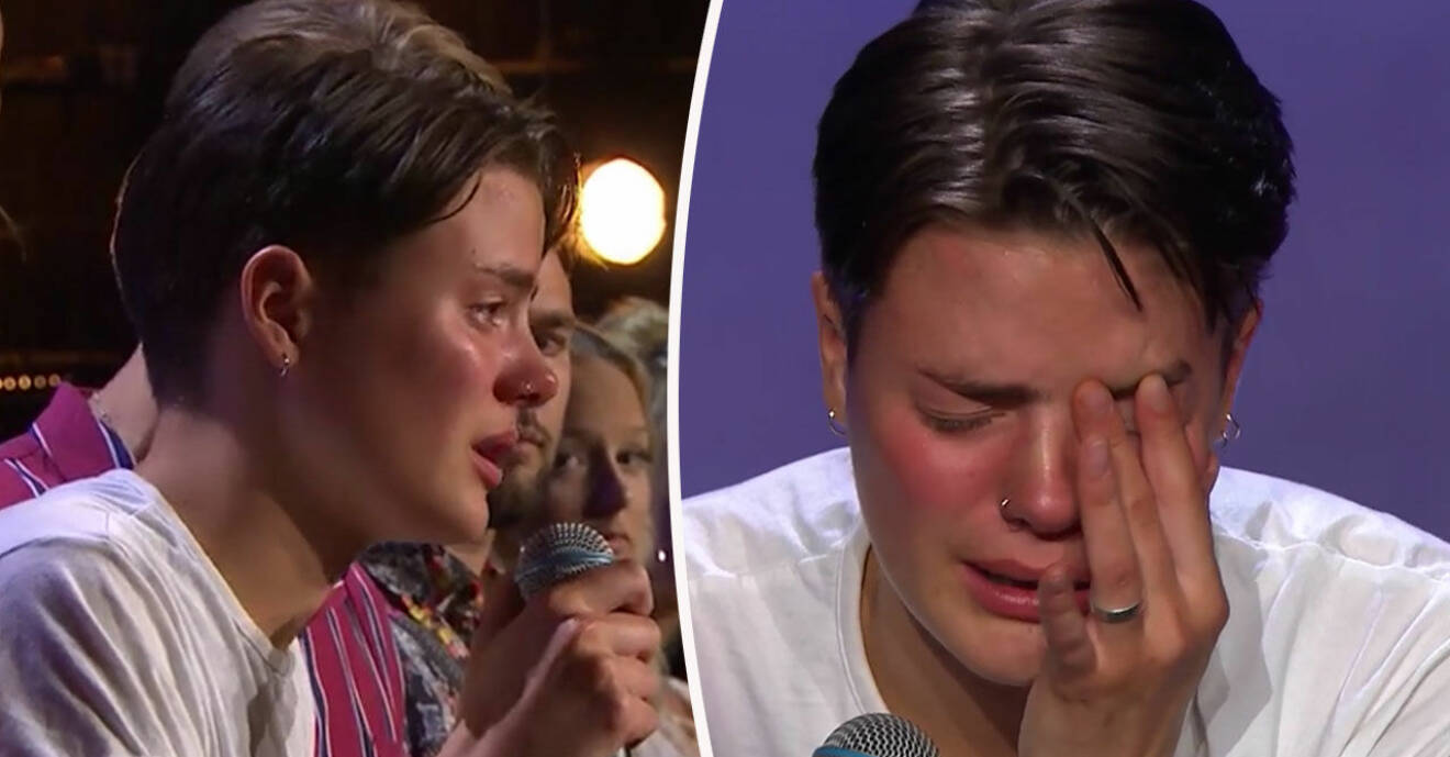 Idol-deltagaren Eden gråter av smärta under sin audition.