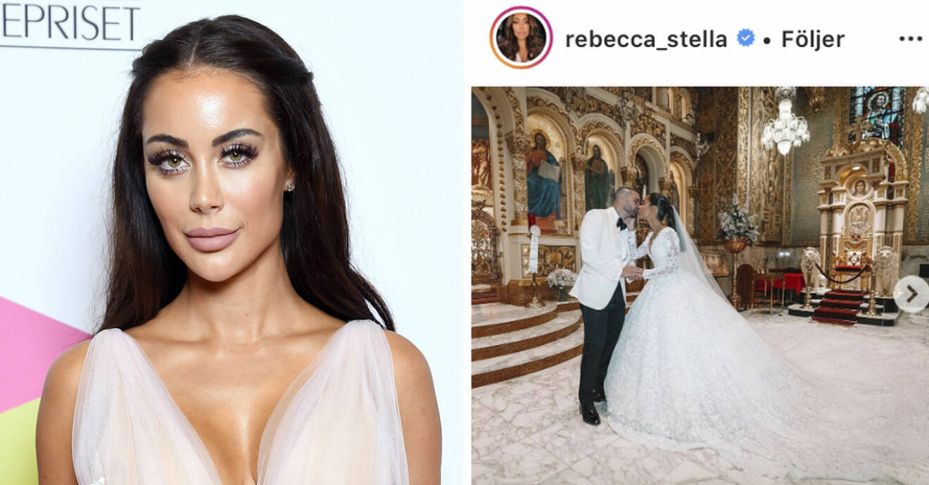 Rebecca stella pussar Manny Dion efter bröllopet
