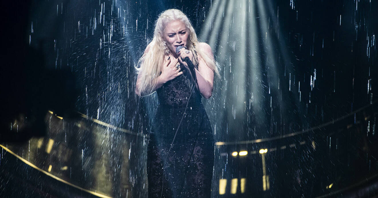 Wiktoria Johansson under sin repetition under Melodifestivalen 2019.