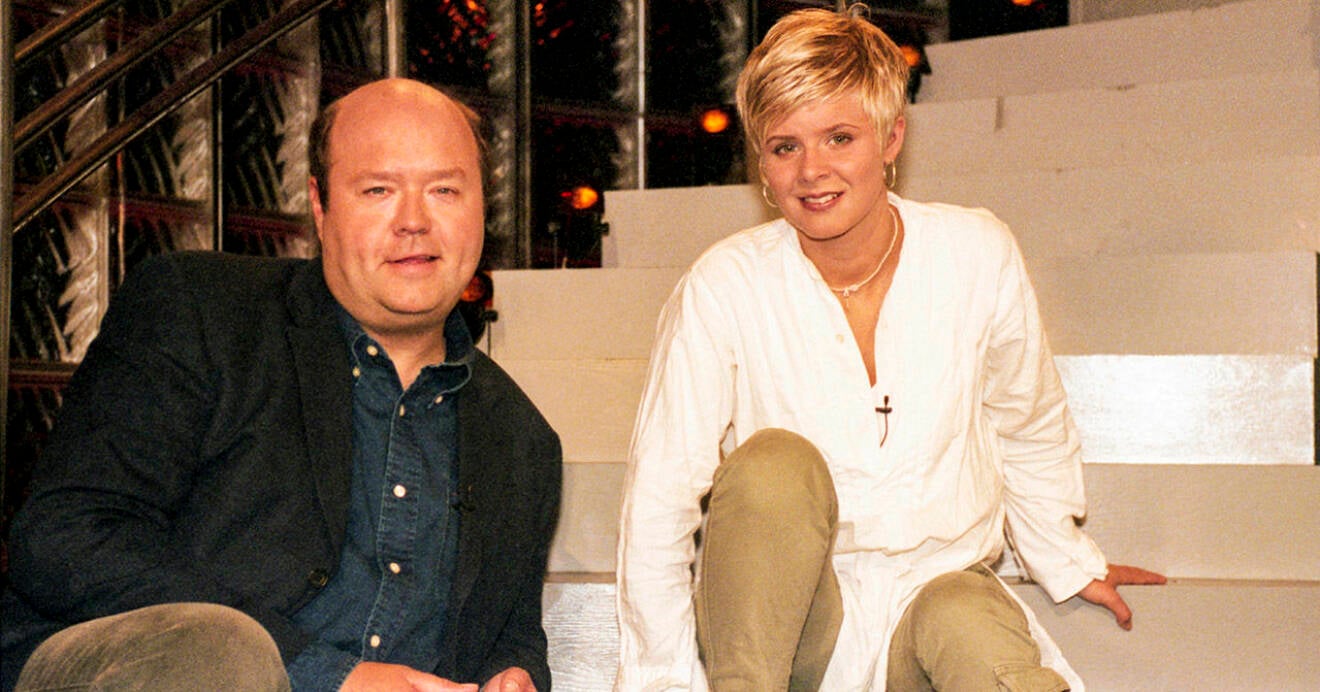 Ulf Larsson med Robyn i Söndagsöppet 1999.