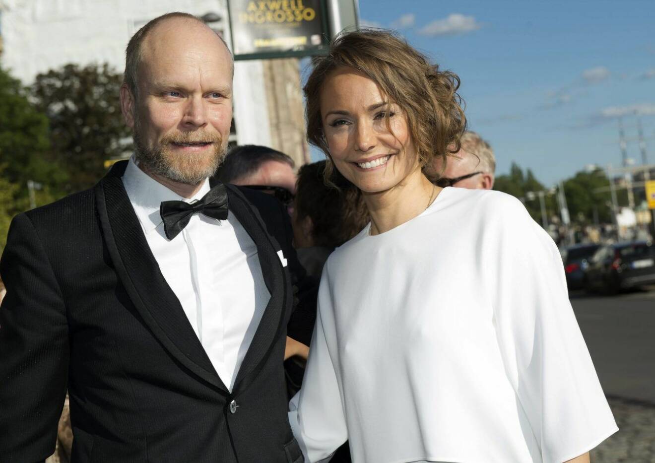 Kristian Luuk och Carina Berg tillsammans på röda mattan 2015. 
