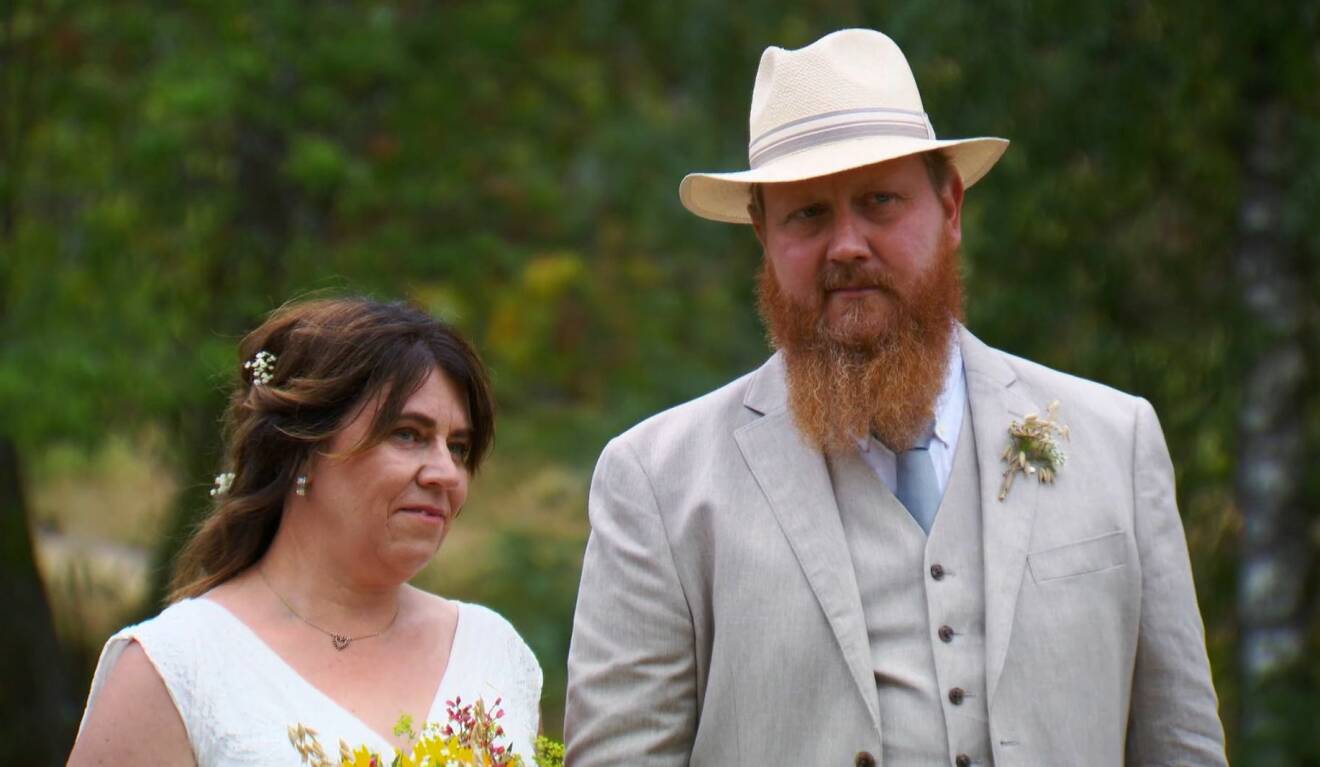 Hans Wincent och Ann-Sophie gifte sig i tv under Farmen 2018.