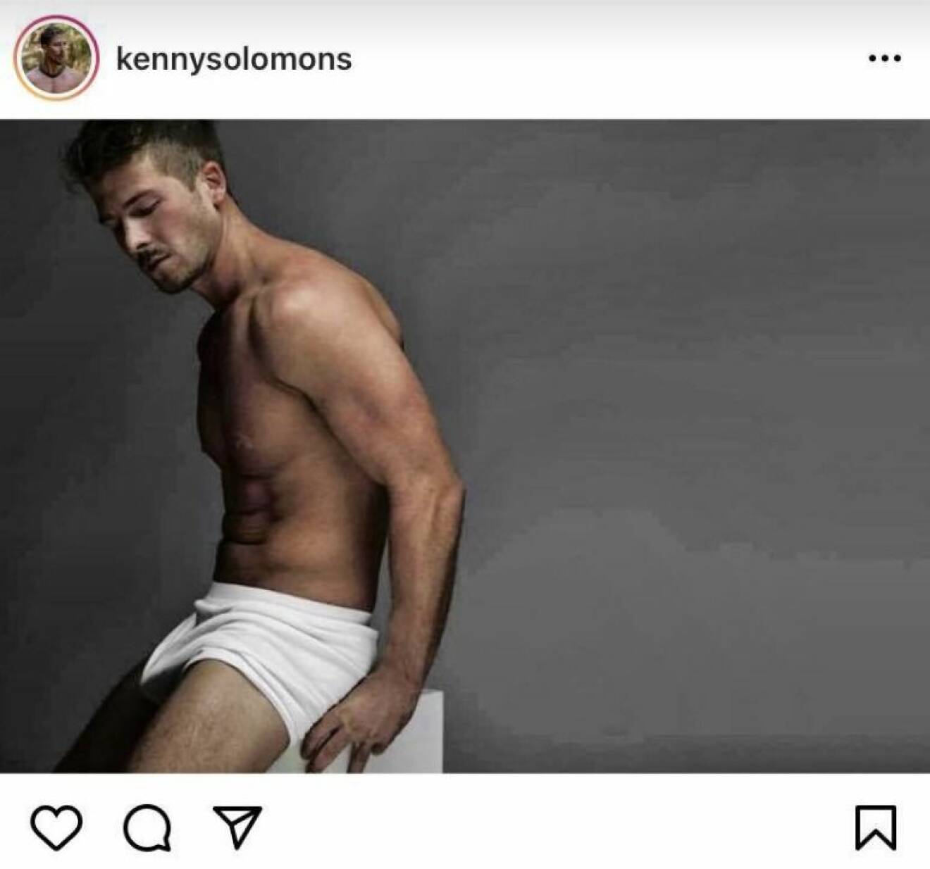 Kenny Solomon i kalsonger på Instagram