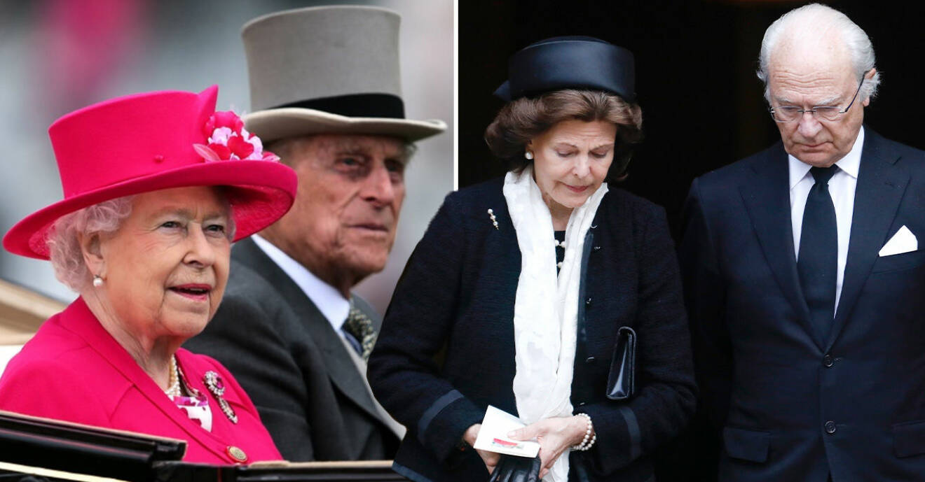Drottning Elizabeth, prins Philip, drottning Silvia, kung Carl Gustaf