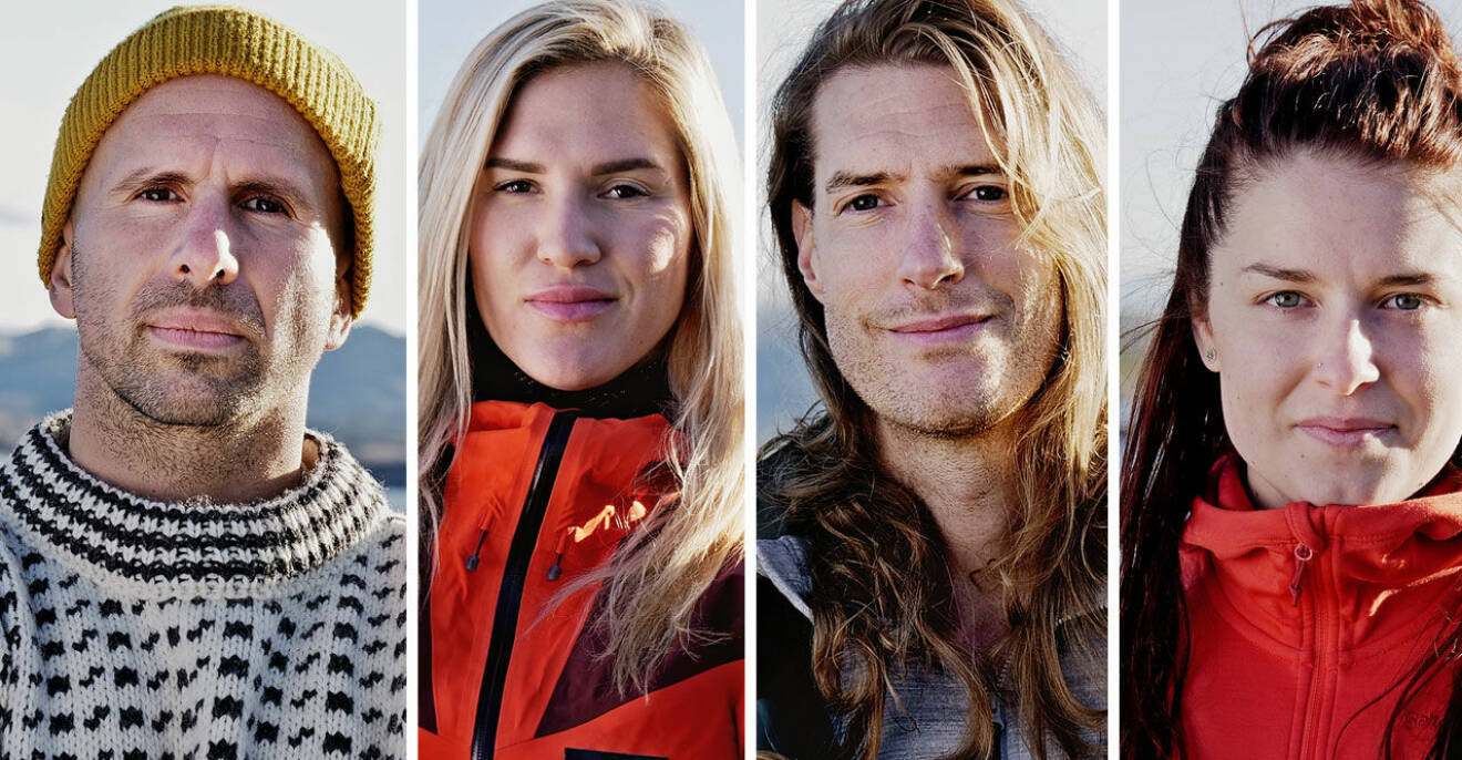 Jonas Parandian, Nicole Donvy, Daniel Blomé och Ida Lindström. Deltagare från <i>Ensam i vildmarken</i> 2021.