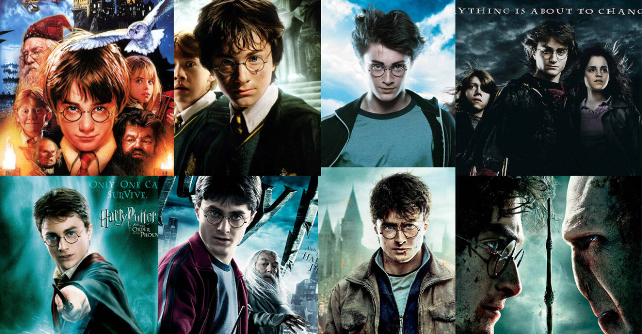 Alla Harry Potter-filmers filmomslag
