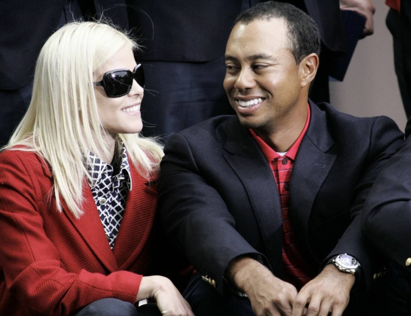 Elin Nordegren och Tiger Woods som lyckligt gifta