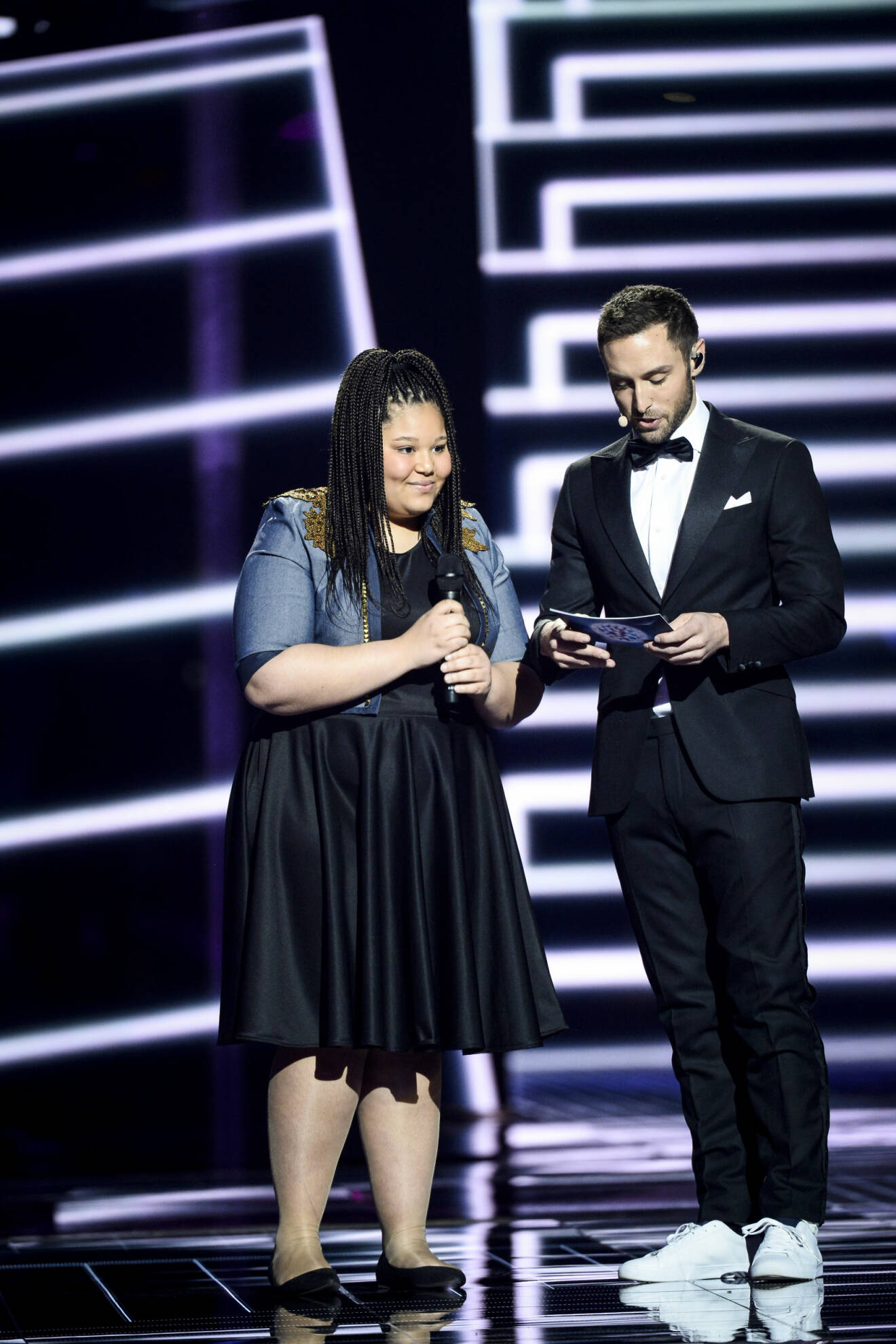Destiny och Måns Zelmerlöw i Globen på Eurovision Song Contest 2016