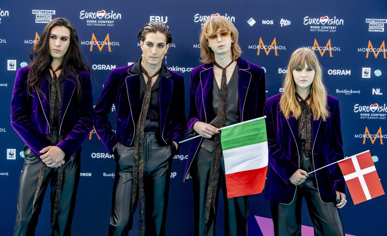 Den italienska rockgruppen Måneskin representerar Italien på lördag i ESC 2021.