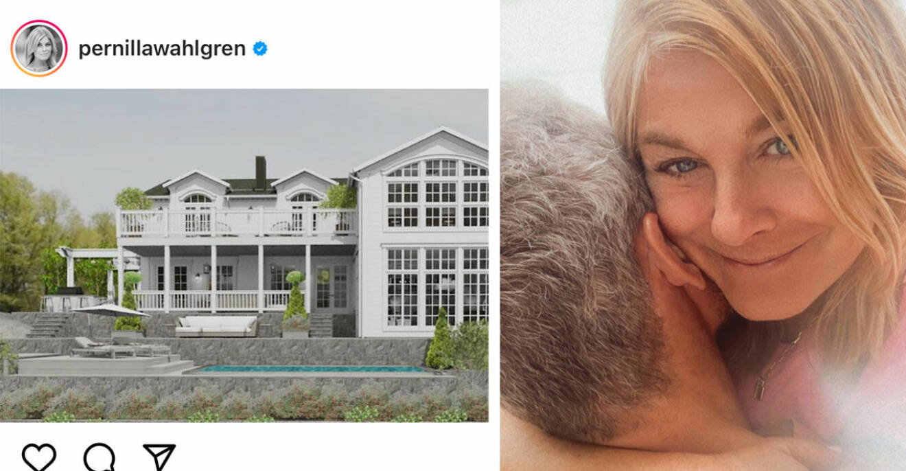 Pernilla Wahlgrens nya hus och Christian Bauer.