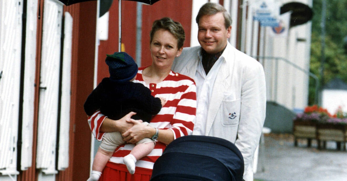 Carl Jan Granqvist med ex-frun Catarina och sonen 1992.
