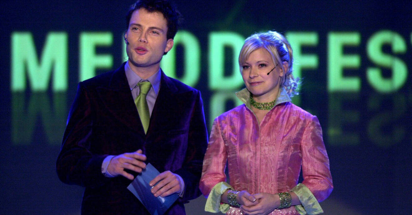 Henrik Olsson och Josefine Sundström i Melodifestivalen 2001.