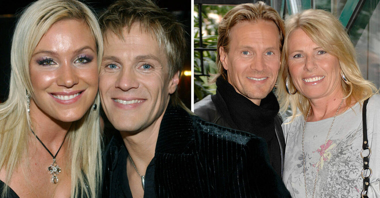 Magnus Bäcklund med Jessica Andersson och ex-frun Sofie.