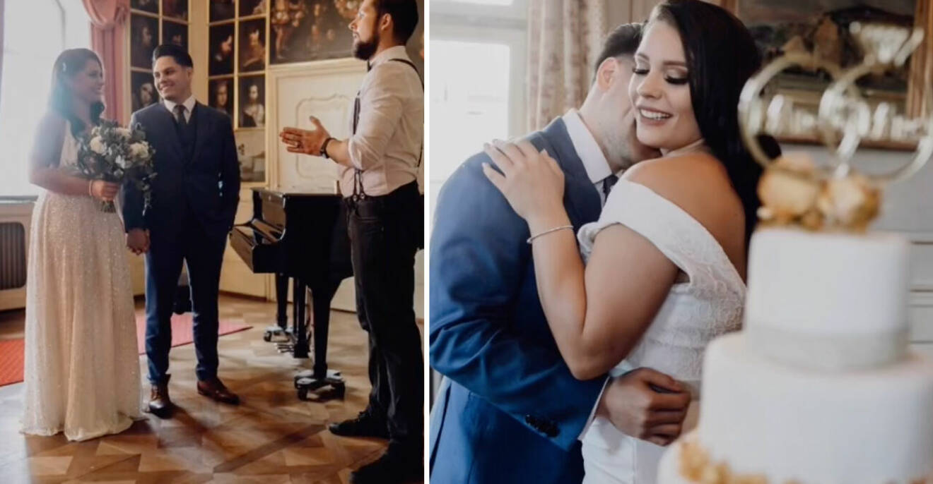 En kvinna fejkade sitt bröllop och lät en fotograf ta bilder på alltihop.