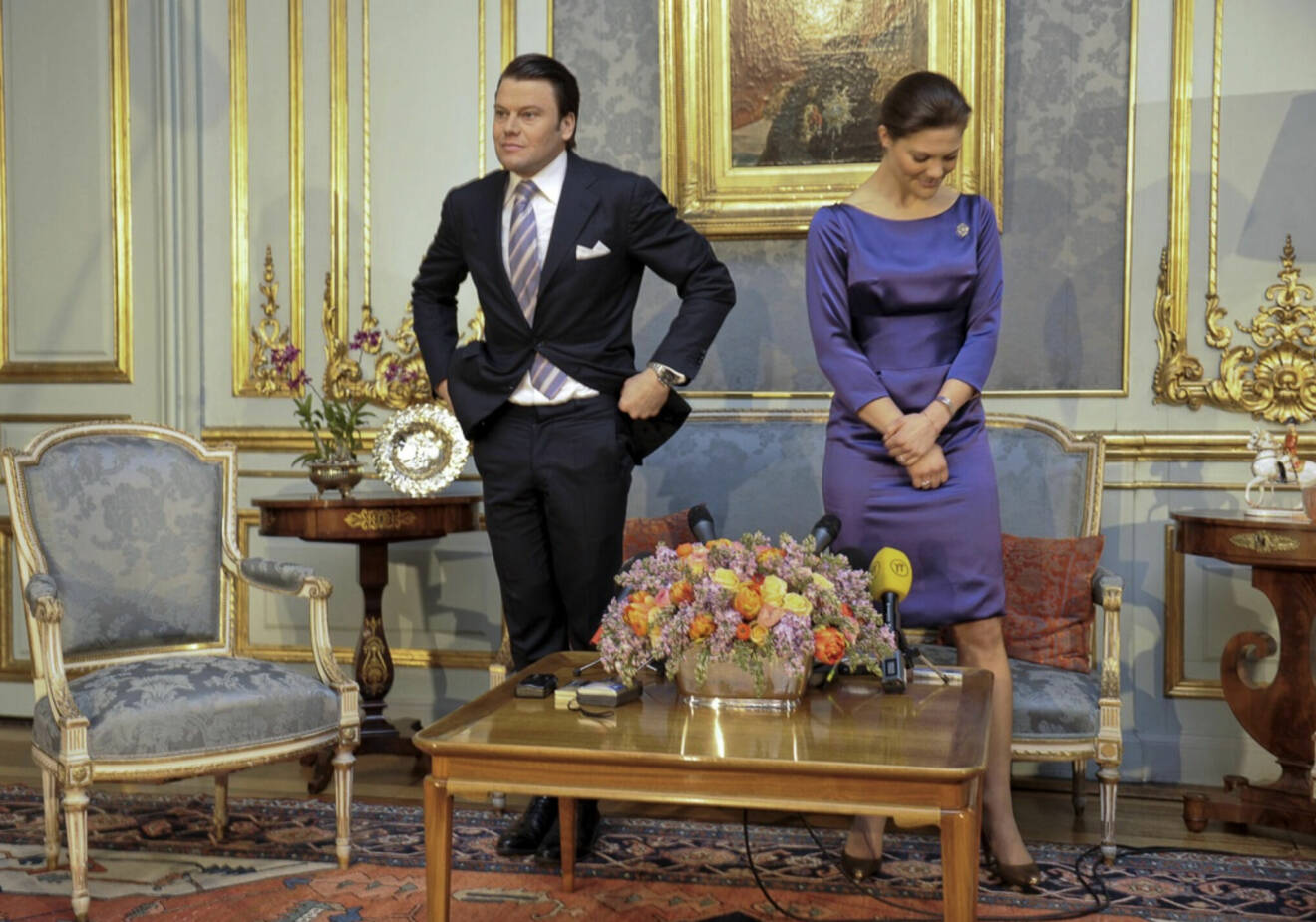 prins Daniel och kronprinsessan Victoria förlovar sig i prinsessan Sibyllas våning