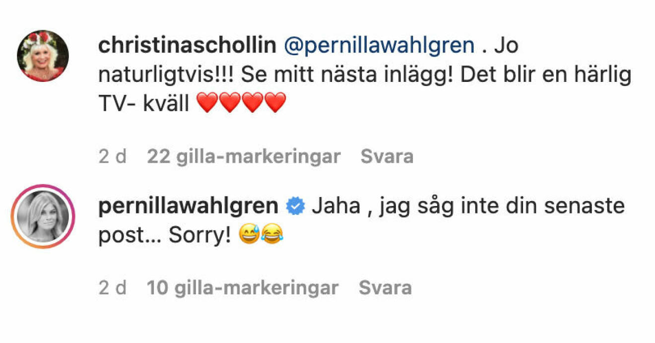 Pernilla Wahlgren, Christina Schollin