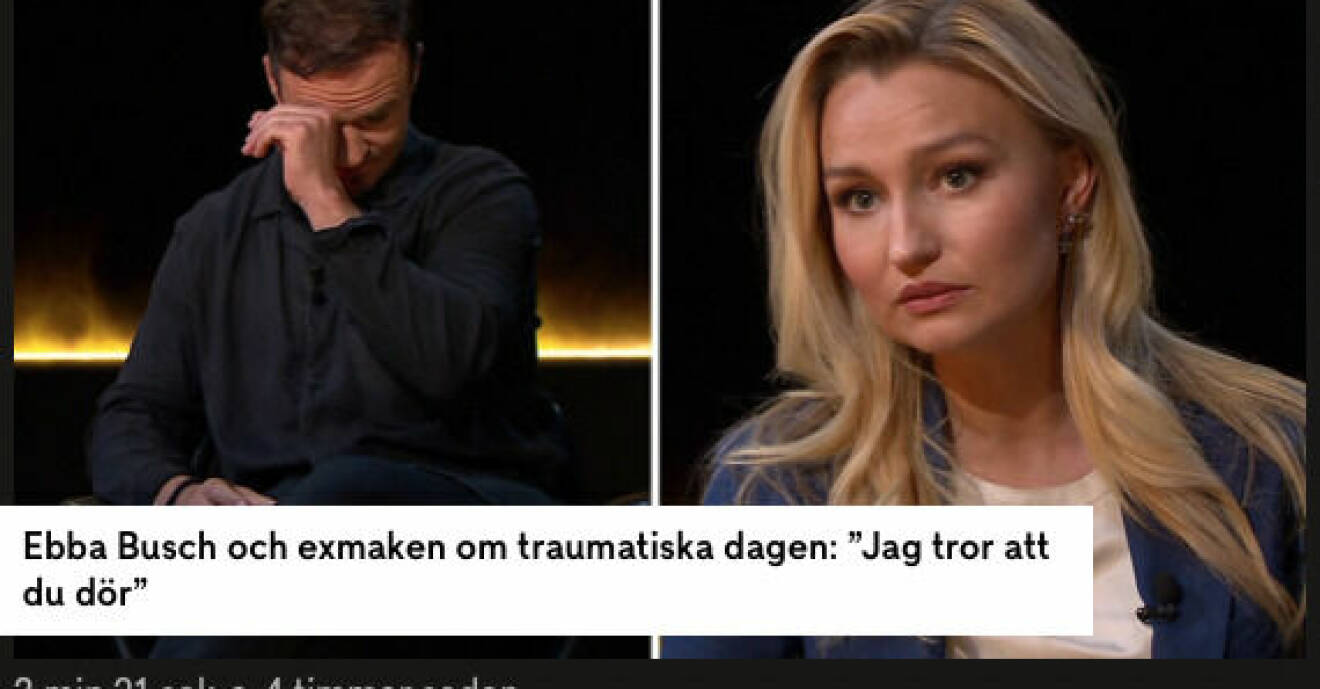 Ebba Busch och exmaken Niklas intervjuas i TV4.