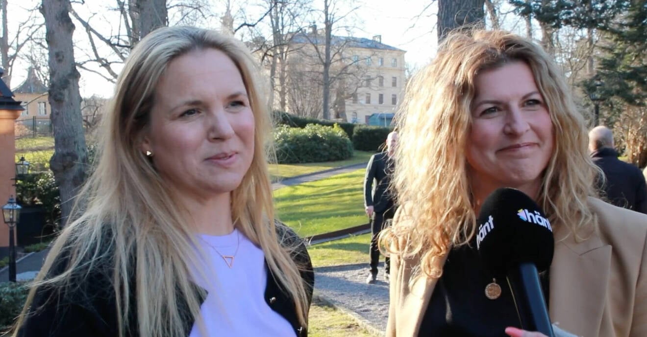 Anja Pärson och Filippa Rådin på Mikael Bindefeldts release-fest.