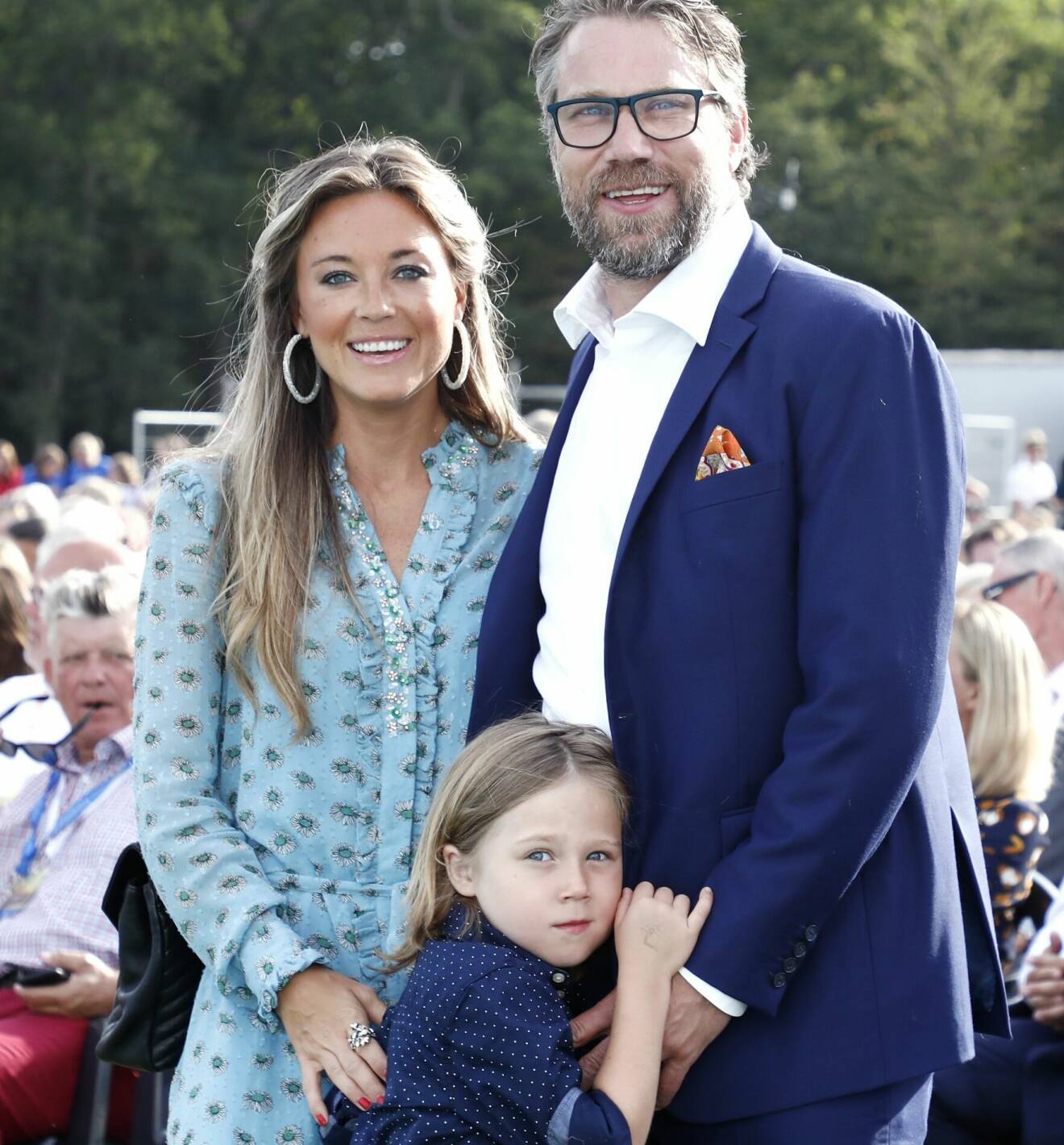 Nicole Nordin och Peter Forsberg firade kronprinsessan Victorias 41-årsdag på Öland 2018. Här med äldsta sonen Lennox.