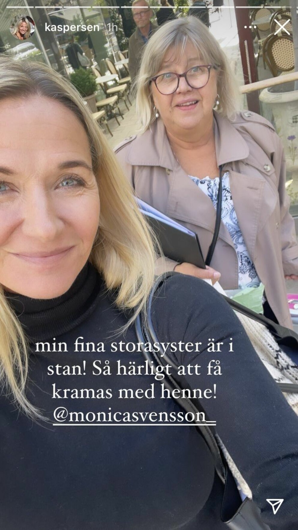 <span class=" bold" data-lab-bold_desktop="bold">FOTO: Kristin Kaspersen/Instagram</span> Kristin Kaspersen med sin Storasyster Monica Svensson