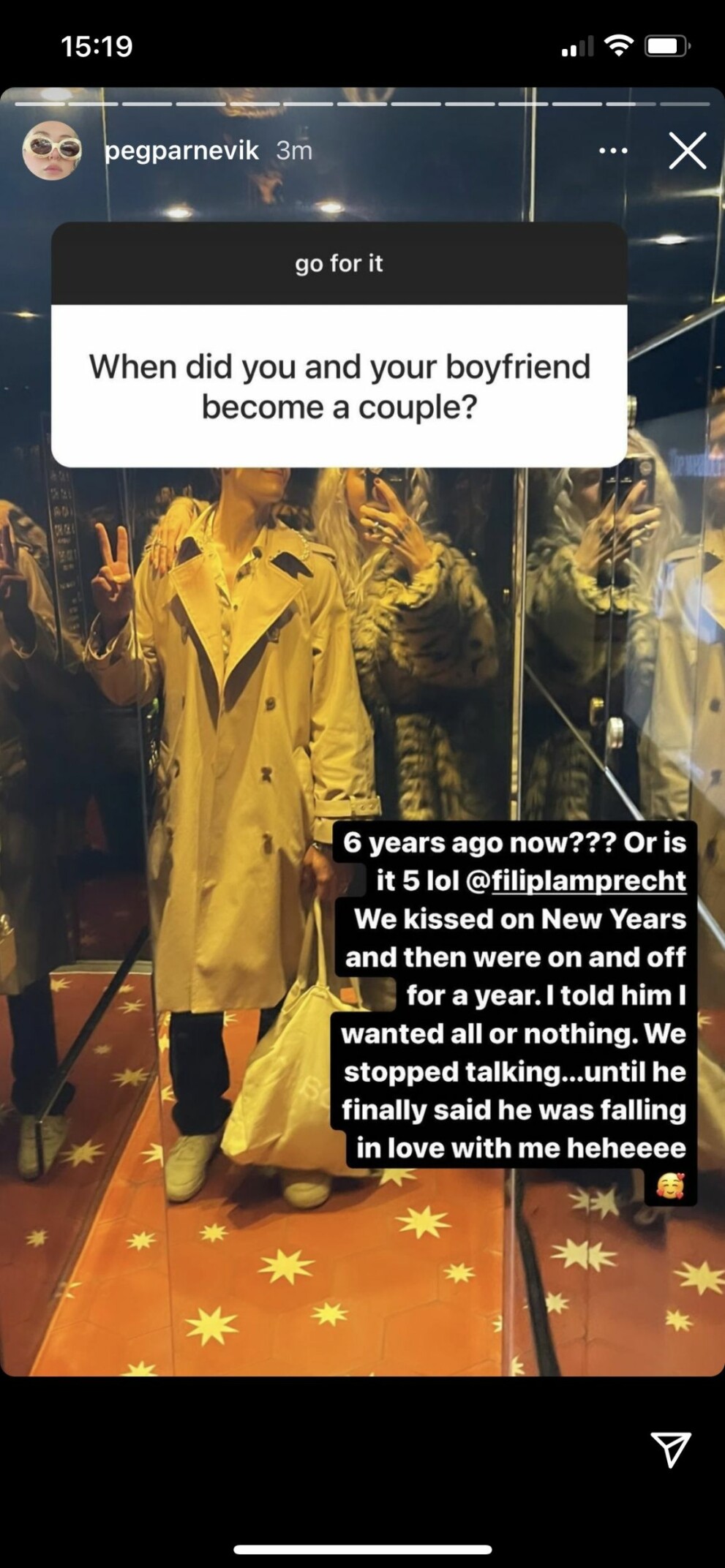 Peg hade frågestund på Instagram. Instagram