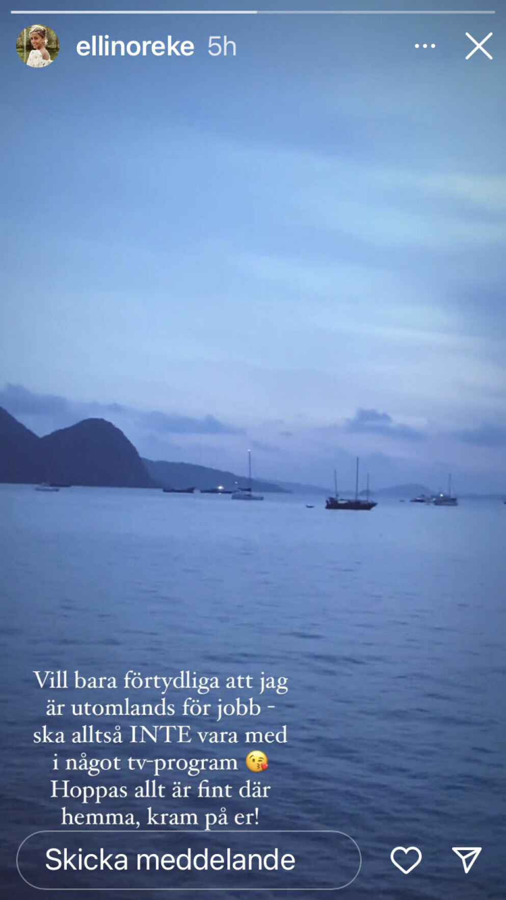 Ellinor förklarar varför hon flyttar utomlands. Ellinor och varför hon flyttar utomlands