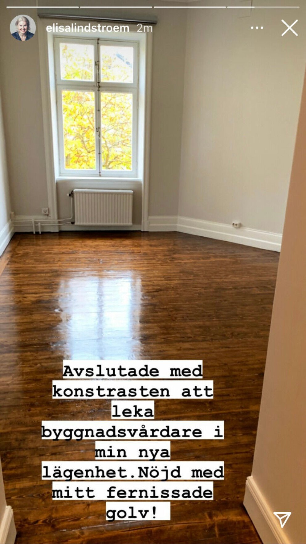 Del av Elisas nya lägenhet i Stockholm.