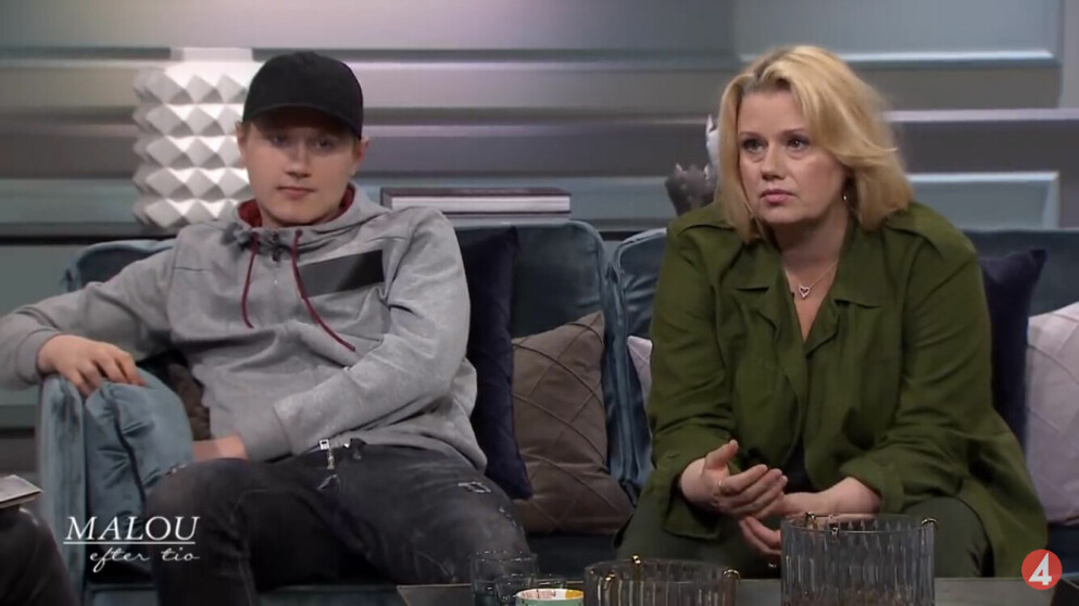 Einár och mamma Lena Nilsson i Malou efter tio. En av de sista intervjuerna de gjorde tillsammans. Einár och Lena Nilsson i Malou efter tio.