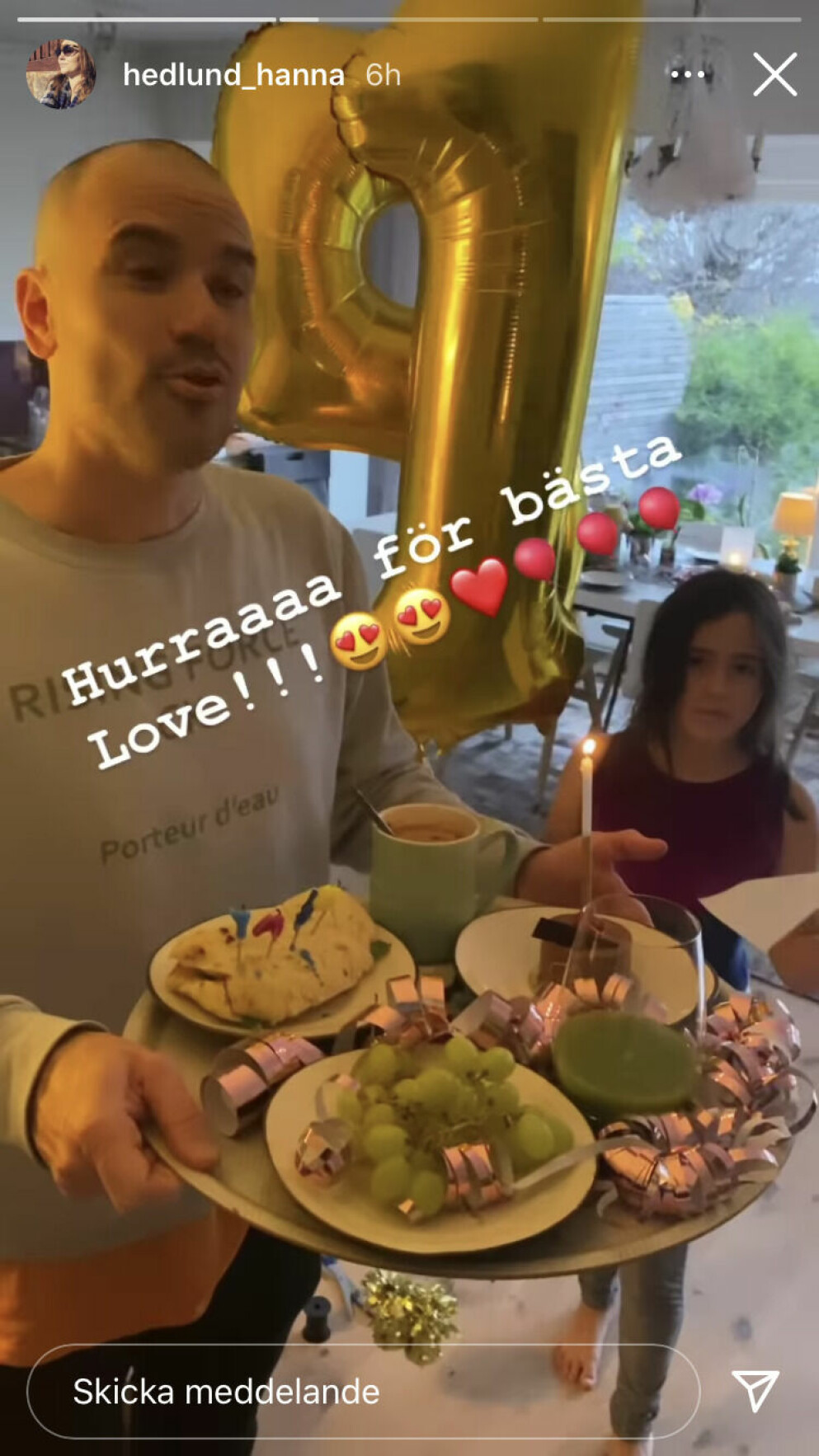Hanna Hedlund och Martin Stenmarck firar sonen Love. Hanna Hedlund och Martin Stenmarck firar sonen