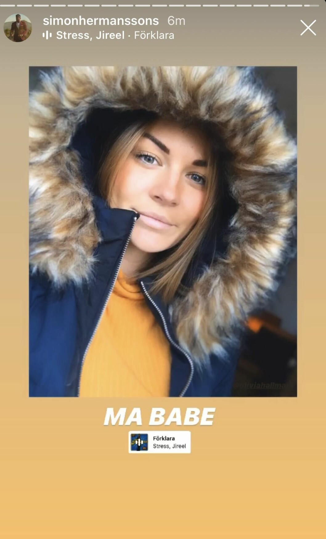 Simon Hermansson publicerade även en bild på sin nya flickvän Olivia.
