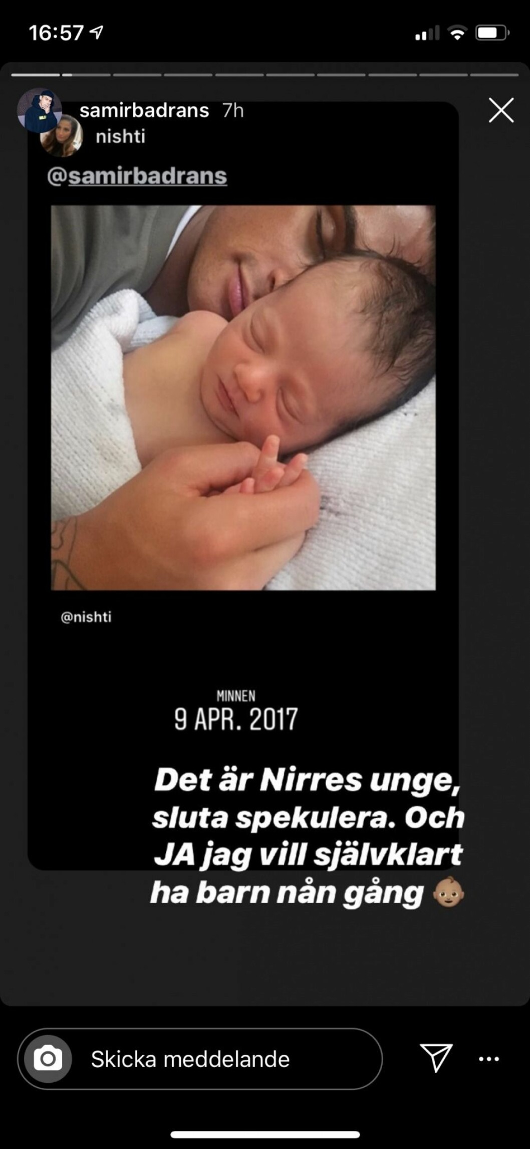 Samir Badrans nya barnbesked